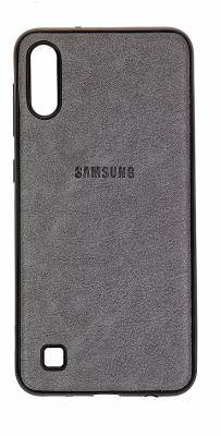 Чехол-накладка Galaxy A51 A515 (2020), TPU рез. под кожу, серый 