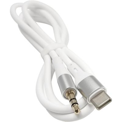 Jack 3,5mm - TYPE-C 1,0м, HOCO UPA22, силикон, белый
