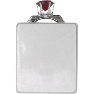 Кольцо-держатель для телефона пластик квадратное с декор.камнем, серебро