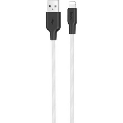 Кабель USB - Lightning 8pin, 1,0м, HOCO X21 Plus Silicone 2.4A, черный/белый