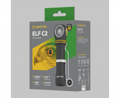 Фонарь налобный ARMYTEK ELF C2, белый, 1*18650 