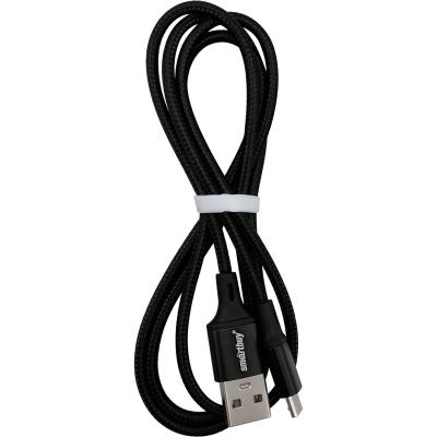 Кабель USB - micro USB, 1,0м, SmartBuy S14, 3A, нейлон, черный (iK-12-S14b)