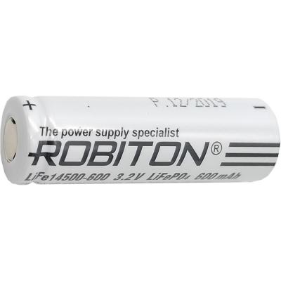 Аккумулятор 14500, 600 мАh, LiFe/3.2V /17110/ ROBITON