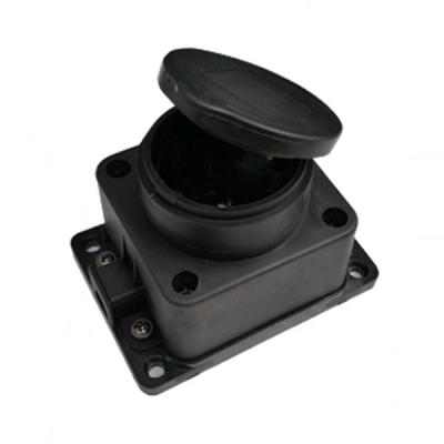 Розетка 1-мест., настенная, защ. крыш., 16А 230B 2P+PE, IP44, каучук (SBE-16-1-00-R)
