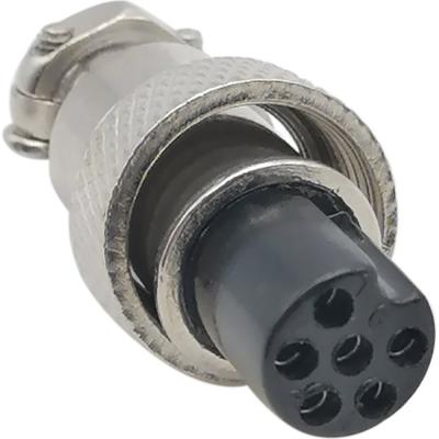 MIC12 (GX12) гнездо 6pin, на кабель (5А, 125В)
