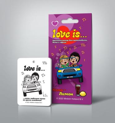 Ароматизатор картонный LOVE IS... (КОЛА-ЛИМОН)