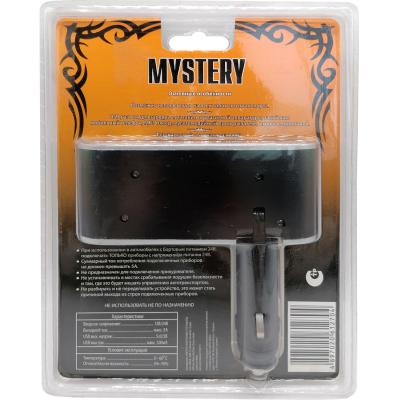 Разветвитель прикуривателя, 3 гнезда+1USB 0,5А, MYSTERY MCU-3U