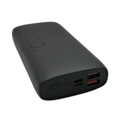 Портативный аккумулятор 20000 мАч, HOCO J122A Respect, 2xUSB+1xUSB-C, черный