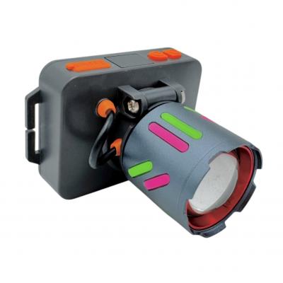 Фонарь налобный WH-2111, Laser LED, ZOOM, встр. акб, Type-C