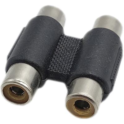 Переходник 2 гн.RCA - 2 гн.RCA пластик, (бинокль)