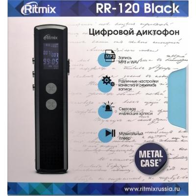 Диктофон RITMIX RR-120 4Gb черный (MP3,WAV, аудиоплеер)