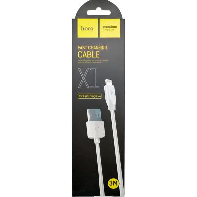 Кабель USB - Lightning 8pin, 3,0м, HOCO X1 Series, белый