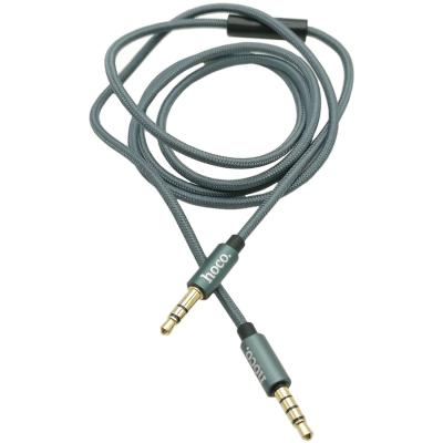 Jack 3,5mm - Jack 3,5mm 1,0м stereo HOCO UPA04 Series (with Mic), т.серый