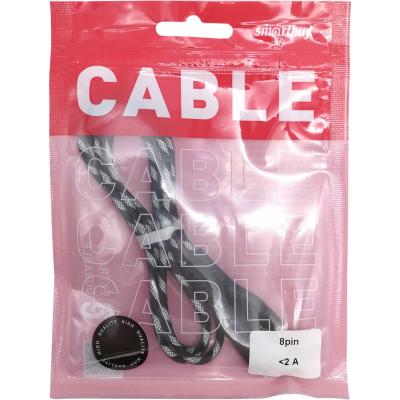 Кабель USB - Lightning 8pin, 1,0м, Smartbuy, CARBON CANDY, 2A, черный (iK-512CAC black)***