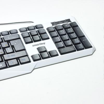 Клавиатура проводная SmartBuy 333, бело-черная, USB, с подсветкой, SBK-333U-WK