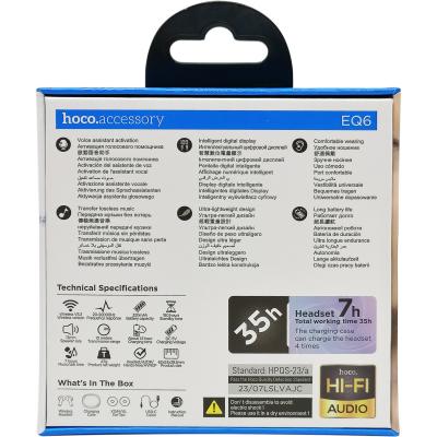 Беспроводные наушники HOCO EQ6 Shadow, bluetooth, в кейсе, синий