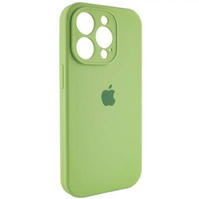 Чехол-накладка iPhone 14 Pro Max, Soft touch, Silicone Case, с полным покрытием,лого,ментоловый /BL/