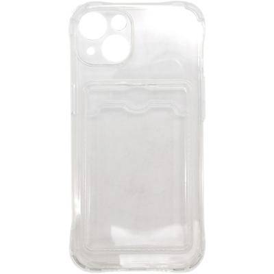 Чехол-накладка iPhone 13 -TPU силикон противоударный с картхолдером, прозрачный