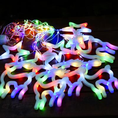 Гирлянда бахрома, 3м 10шт мат Олень, RGB, LX-478