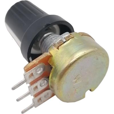 Резистор переменный 3pin, 10K, WH148 с ручкой