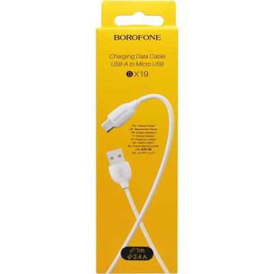 Кабель USB - micro USB, 1,0м, BOROFONE BX19 Benefit, белый