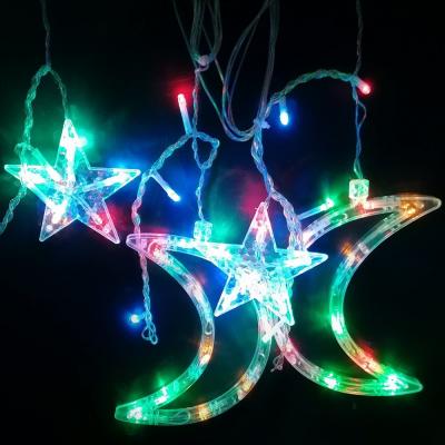 Гирлянда бахрома, 3,0м, LED, 6 полумесяцев 6 звезд, RGB, LX-50