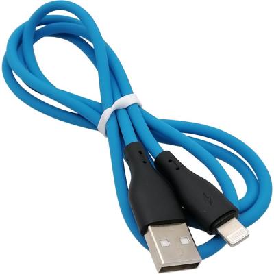 Кабель USB - Lightning 8pin, 1,0м, SmartBuy S21, 2.4A, силикон, синий (iK-512-S21bb)