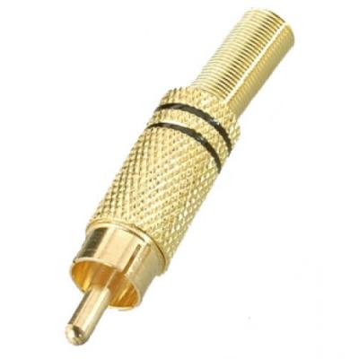 Штекер RCA ( тюльпан ) под винт металл GOLD на кабель /44-025