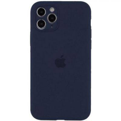 Чехол-накладка iPhone 11, Soft touch, Silicone Case, с полным покрытием, лого, темно-синий /BL/