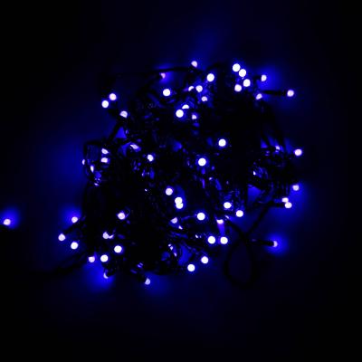 Гирлянда рисинка, 9м, 200LED, синий, черный провод 