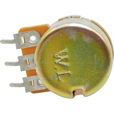 Резистор переменный 3pin, 20K, (d-17 мм, резьба М7, Вал d-6 мм)