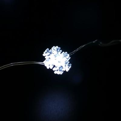 Гирлянда проволочная, 1,9м, 20LED, х.бел. снежинка, 2*AA, Luca String Light /83161/