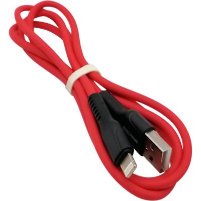 Кабель USB - Lightning 8pin, 1,0м, SmartBuy S21, 2.4A, силикон, красный (iK-512-S21br)