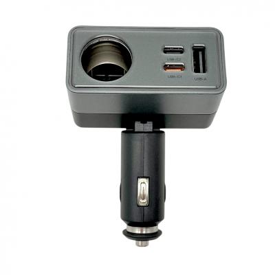 Разветвитель прикуривателя, 1 гнездо+1xUSB+2USB-C, HOCO Z65A, черный