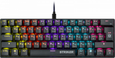Клавиатура игровая проводная Defender Striker GK-380L, USB, механическая