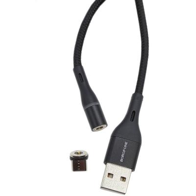 Кабель USB - micro USB, 1,2м, Borofone BU16 Magnetic, черный