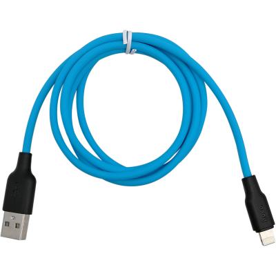 Кабель USB - Lightning 8pin, 1,0м, HOCO X21 Plus Silicone 2.4A, черный/синий