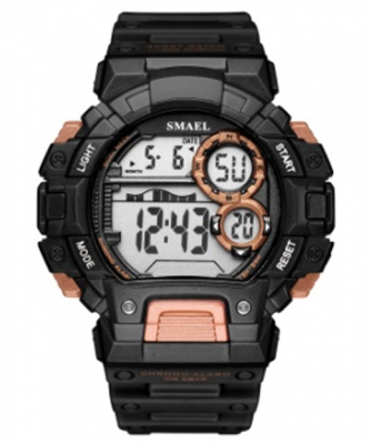 Часы наручные Smael SM1443 черный-розовый-золото (black-rose-gold)
