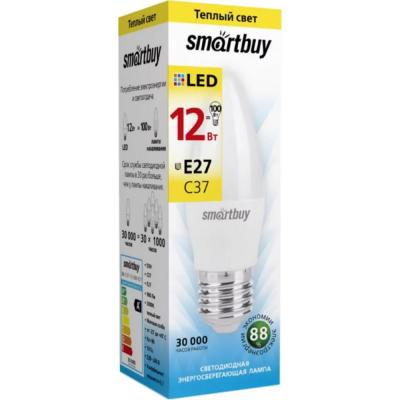 LED лампа C37/12W/3000/E27, Smartbuy	