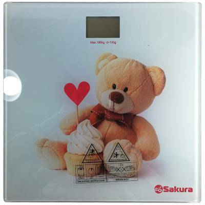 Весы напольные электронные SAKURA SA-5071BR (26х26см, 180кг) Медвежонок