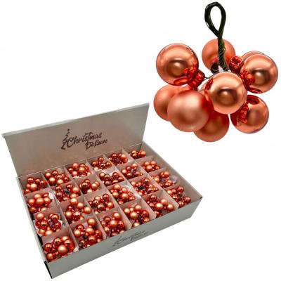 Игрушка ёлочная, СВЯЗКА 10шт шары, 2см, оранжевый box48 /87664/