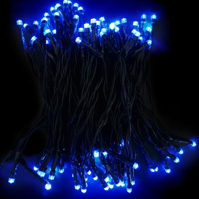 Гирлянда нитевая уличная, 10м, 100LED, син. солн.панель, Ч.П. LX-227