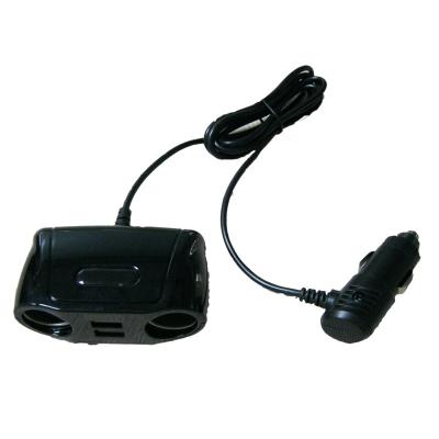 Разветвитель прикуривателя, 2 гнезда+2USB 2A, MYSTERY MCA 1/50U2