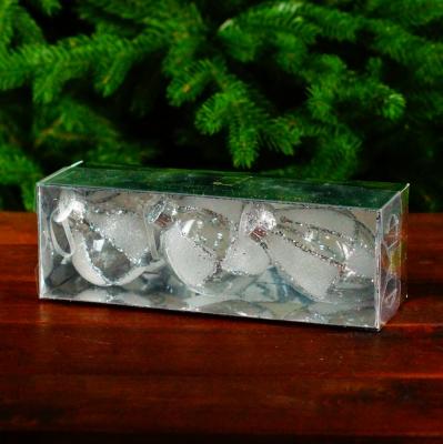 Игрушка ёлочная набор, уп. 3шт; HZ1462-8, серебро