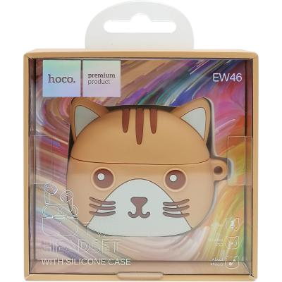 Беспроводные наушники HOCO EW46 Cat, Bluetooth, в кейсе, белый/бежевый (Khaki Cat)