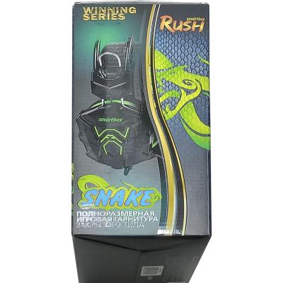 Полноразмерная игровая стереогарнитура SmartBuy RUSH SNAKE, велюр, черн/зеленая (SBHG-1200)