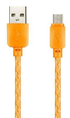 Кабель USB - micro USB, 1,0м, Smartbuy, SILICONE SPIRAL, 2A, оранжевый (ik-12SPS orange) 