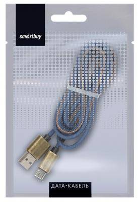 Кабель USB - Type C, 1,2м, Smartbuy, джинсовый (iK-3112 blue Jeans)