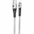 Кабель USB - Lightning 8pin, 1,2м, HOCO U105 Treasure, гелевая оплетка, серебро