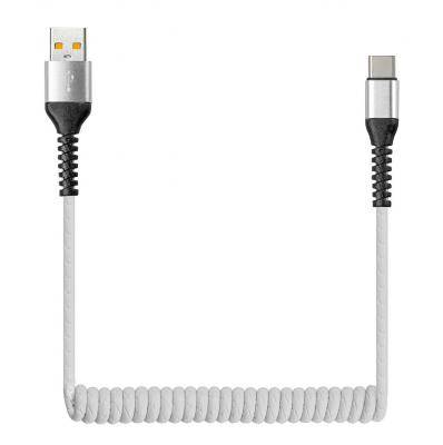 Кабель USB - Type C, 1,0м, Smartbuy, спиральный, белый (iK-3112sp white)